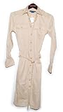 Polo Ralph Lauren Womens Cotton Khaki Brown Tan Dress Shirt Belted 2