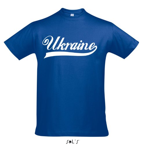 T-Shirt – Ukraine Oldschool Ukraine LÄNDERSHIRT EM / WM FAN Trikot S-XXL , Royal blue – weiß , M