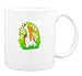 Mug with bush, basset, hound, flowers, dog
