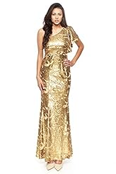 Flutter Polyester/Spandex Sequined Asymmetric Mermaid Floor Length  Dress