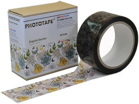 Phototape English Garden Design Printed Tape 1.8 Inch By 45 Yards OPP 300 DPI Full Color Printed Tape