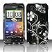 HTC Droid Incredible 2 Accessory - Silver Black Vines Protective Hard Rubberized Case Cover Design for Verizon