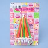Review SIL  / Neon Coloured Slim Tapered Birthday Candle 20/Pk (CD3458)