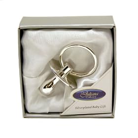 Silver Plated Baby Dummy Ornament - Christening Gift for Boy or Girl Babies