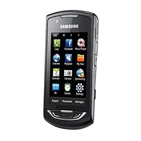 SAMSUNG GT-S5620 Monte noir + Kit bluetooth main libre pour voiture Blue Design (T�l�phones portables monobloc pack bundle)