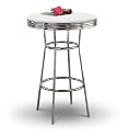 Furniture online: Retro Fountain Style Chrome Finish Bar Table w/White Top