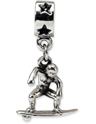Sterling Silver Surfer Dangle Charm Bead Fits Pandora Chamilia Biagi Bracelet