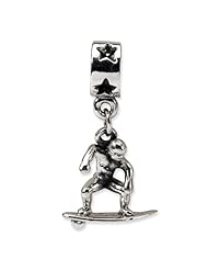 Sterling Silver s Surfer Dangle Bead by Reflection Beads, Best Quality Free Gift Box Satisfaction Guaranteed