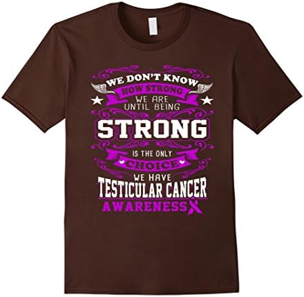 Men's Testicular Cancer Awareness T Shirt 2XL Brown