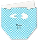 Diaper Thank-you Cards - Aqua Gingham