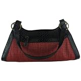 RED WOVEN W/BLACK CROC TRIM