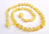 Baltic Amber Baby Teething Necklace - Baroque Butter round