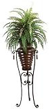 UPC 827250801931 product image for Laura Ashley High End Realistic Silk Boston Fern Plant with Metal Planter and St | upcitemdb.com