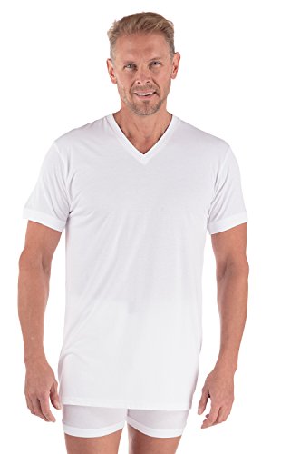 Men's Bamboo V-Neck Undershirt (Natural White, X-Large) Father's Day Gift Ideas MB6002-NWH-XL