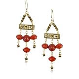 Sparkling Sage Boho Coral Tone Beaded Chandeli