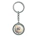 Trashy and Sassy Opossum Funny Spinning Round Chrome Plated Metal Keychain Key Chain Ring