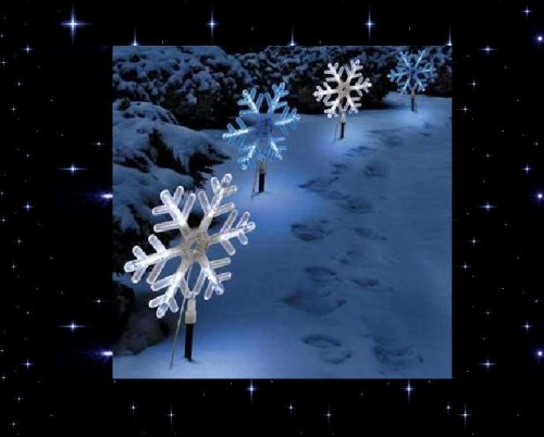 S/4 LED Lighted ANIMATED Snowflake CHRISTMAS yard light