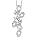Tumbling Beauty: Sterling Silver Designer Inspired Bridal Style Pendant Necklace with CZ Diamonds