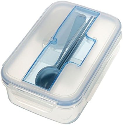 Practical Portable Bento lunch box container 3-Compartment With Chopsticks and Spoon, 3+1 Set