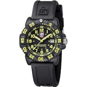 Luminox #7055 Women's Colormark 38mm - 7050 Series Watch (Black Dial/Yellow Print)