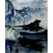 (16x20) F-15 (Over Water) Art Poster Print