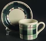 Hartstone Buffalo Check Flat Cup & Saucer Set, Fine China Dinnerware