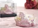 Rocking Horse Candle Holder in Pink Color. Pink Crystal Accents