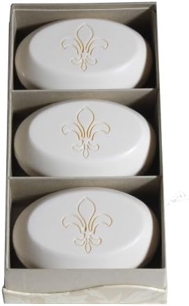 Personalized Signature Scented Soap Trio Bar Box Gift Set Personalized with a Fleur De Lis Graphic - Scent: Freesia - New Hope Soap