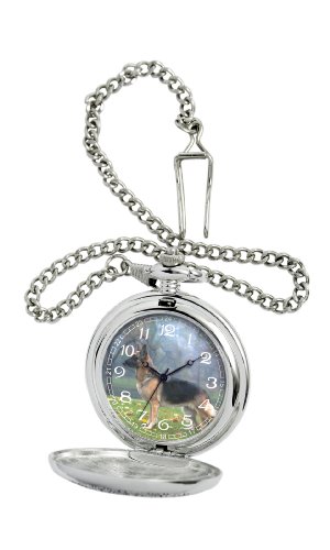 American Kennel Club Men's D1616 German Shepherd Pocket Watch with Chain