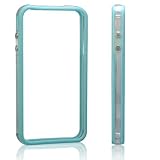 Light blue / transparent Bumper Case for Apple iPhone 4 [Total 60 Colors] +Free Screen Protector and Charge USB Cable (371-20)