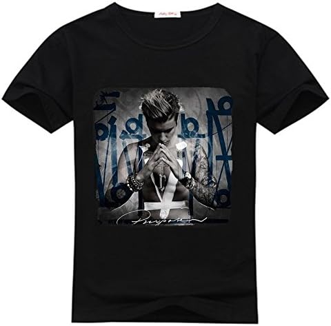 Guangyong Li Little kids Justin Bieber Purpose Logo BLack T-shirts Size S(4-5Y,Chest:60CM)