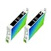 High Quality Remanufactured Epson T060 Black Printer Ink Cartridge 2-Pack T0601 T060120 (2 Black Inkjet Cartridges)