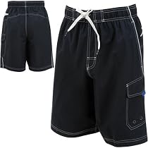 Speedo Men's Fashion Polyester Taslan Solid Piped Cargo Marina 20" Outseam Volley Watershort Swimsuit