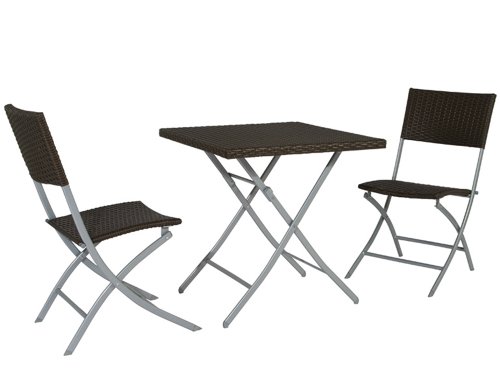 Siena Garden 105660 Set Mirador, 3-teilig, silber schwarz 2 Klappst&uuml;hle, Tisch 70 x 70 cm Preisvergleich