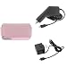 Universal Horizontal Long Pink Leather Case with Belt Clip + Car Charger + Home Charg...