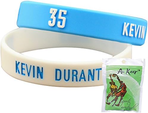 3D Kevin Durant Bump Silicone Wristband Bracelet NBA Basketball Star Bracelet,2PCS Assorted Color (Kevin Durant)