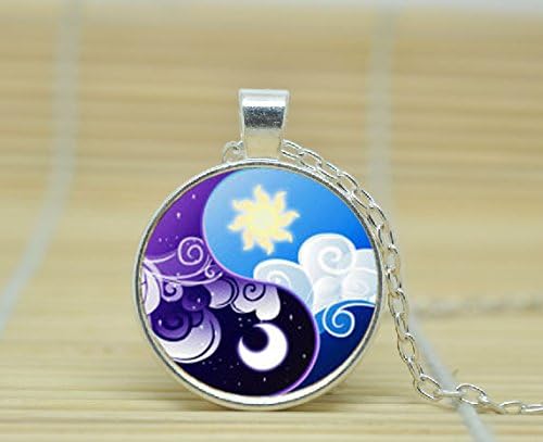 VintaStore Art Glass Necklace My Little Pony Necklace Princess Celestia And Princess Luna Inspired Pendant A3696