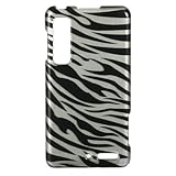 Silver Zebra Hard Case Snap On Faceplate Cover For Motorola Droid 3