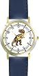 Tyrannosaurus Rex - T Rex - Full Body Dinosaur Animal - WATCHBUDDY&reg; DELUXE TWO-TONE THEME WATCH - Arabic Numbers - Blue Leather Strap-Children's Size-Small ( Boy's Size & Girl's Size )