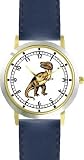 Tyrannosaurus Rex - T Rex - Full Body Dinosaur Animal - WATCHBUDDY&Acirc;&reg; DELUXE TWO-TONE THEME WATCH - Arabic Numbers - Blue Leather Strap-Size-Large ( Men's Size or Jumbo Women's Size )