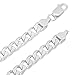 Italian 6.5mm Solid 925 Sterling Silver Beveled Cuban Curb Link Chain, 22