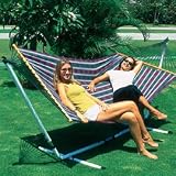 MARIA Hammock - Green, Burgundy and Natural Stripe