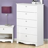 Nexera 310503 Dixie Five Drawer Chest Dresser, White