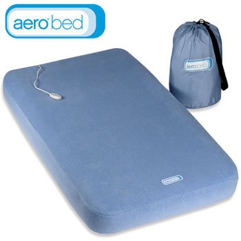 AeroBed Full Size Inflatable Air Mattress Aero Bed w/ Carry Case and Fleece Mattress Cover