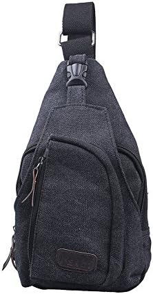 Progre® Cool Outdoor Sports Casual Canvas Unbalance Backpack Crossbody Sling Bag Shoulder Bag Chest Bag for Men