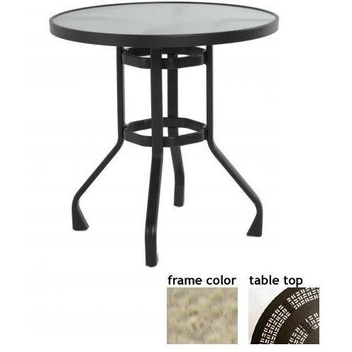 Tribeca 36 Inch Aluminum Round Balcony Height Table - Aluminum Partial Pattern, With Saddle Frame Tribeca 36 Inch Aluminum Round Balcony Height Table - Aluminum Partial Pattern, With Saddle Frame