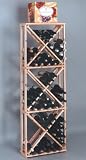 Country Pine Open Diamond Wine Cube Rack - Holds 132 Bottles