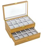 Diplomat 31-57720 Natural Wood Finish with White Leather Interior 20  Watch Case