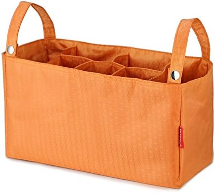 2015 New Fashion Multi-pocketsBaby Travel Portable Diaper Bags Nappy Bags Insert Organizer for Mom with 7 Pockets (14 X 6.4 X 8 Inch, Orange)