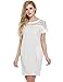 Meaneor Women's Plain Short Sleeve Summer Casual Floral Lace Shift Dress